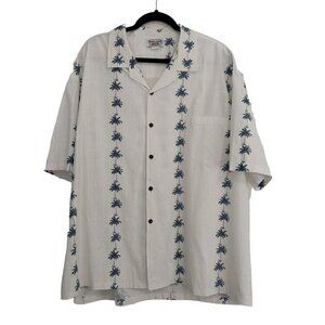 Pacific Legend Men's White Tropical Hawaiian Shirt Short Sleeve Palm Trees 3XL